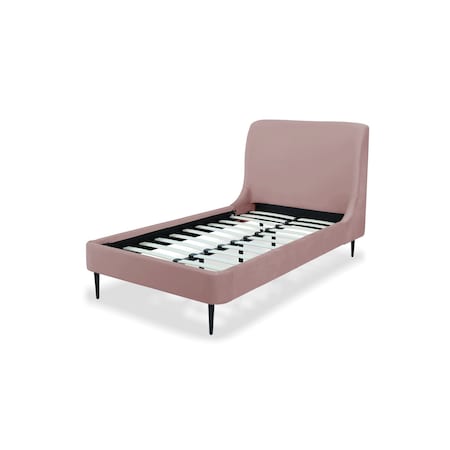 Manhattan Comfort Mid-Century Modern Bedframe with Headboard for Bedroom Use S-BD003-TW-BH
